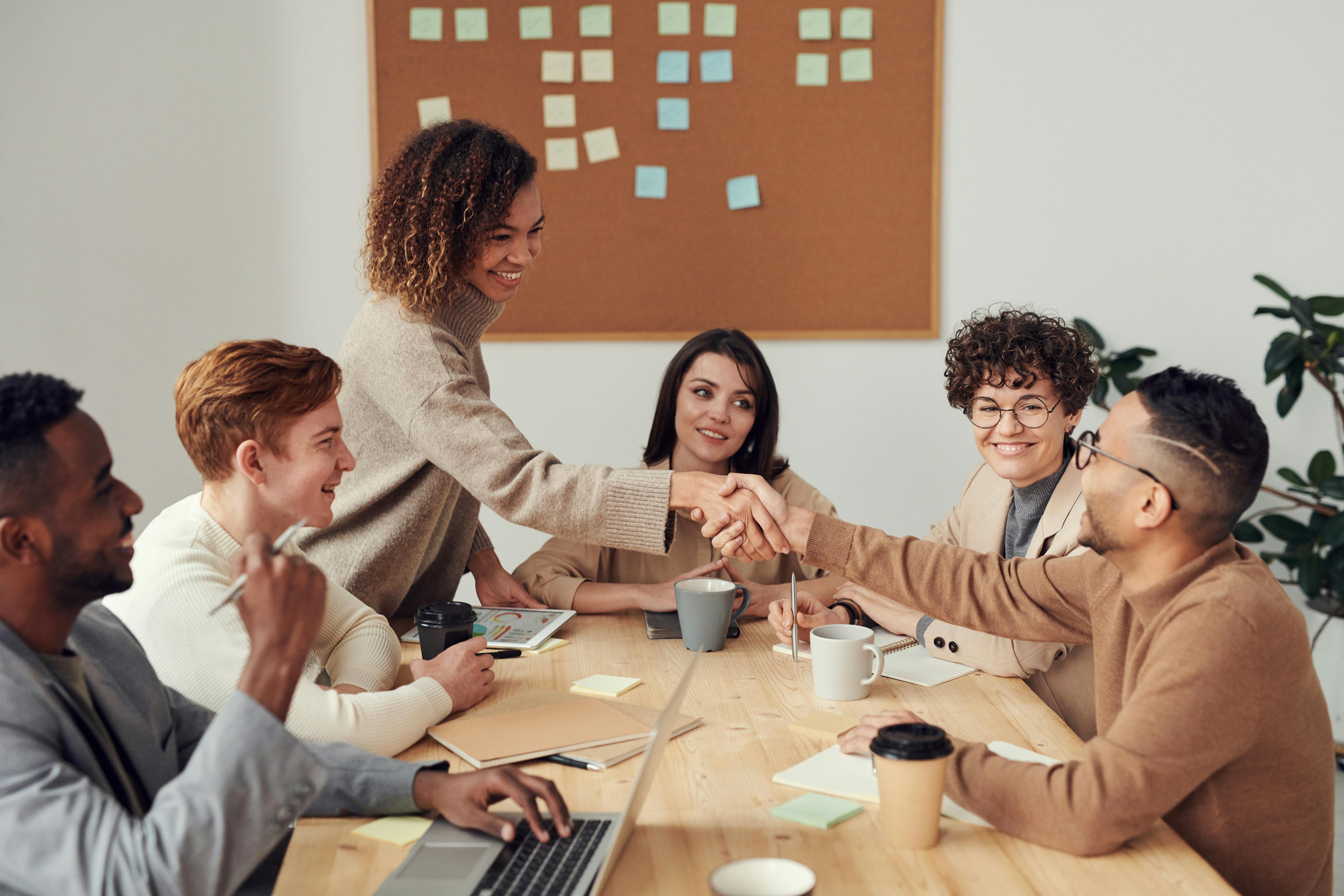 GroEdge leadership team discussing strategy with clients